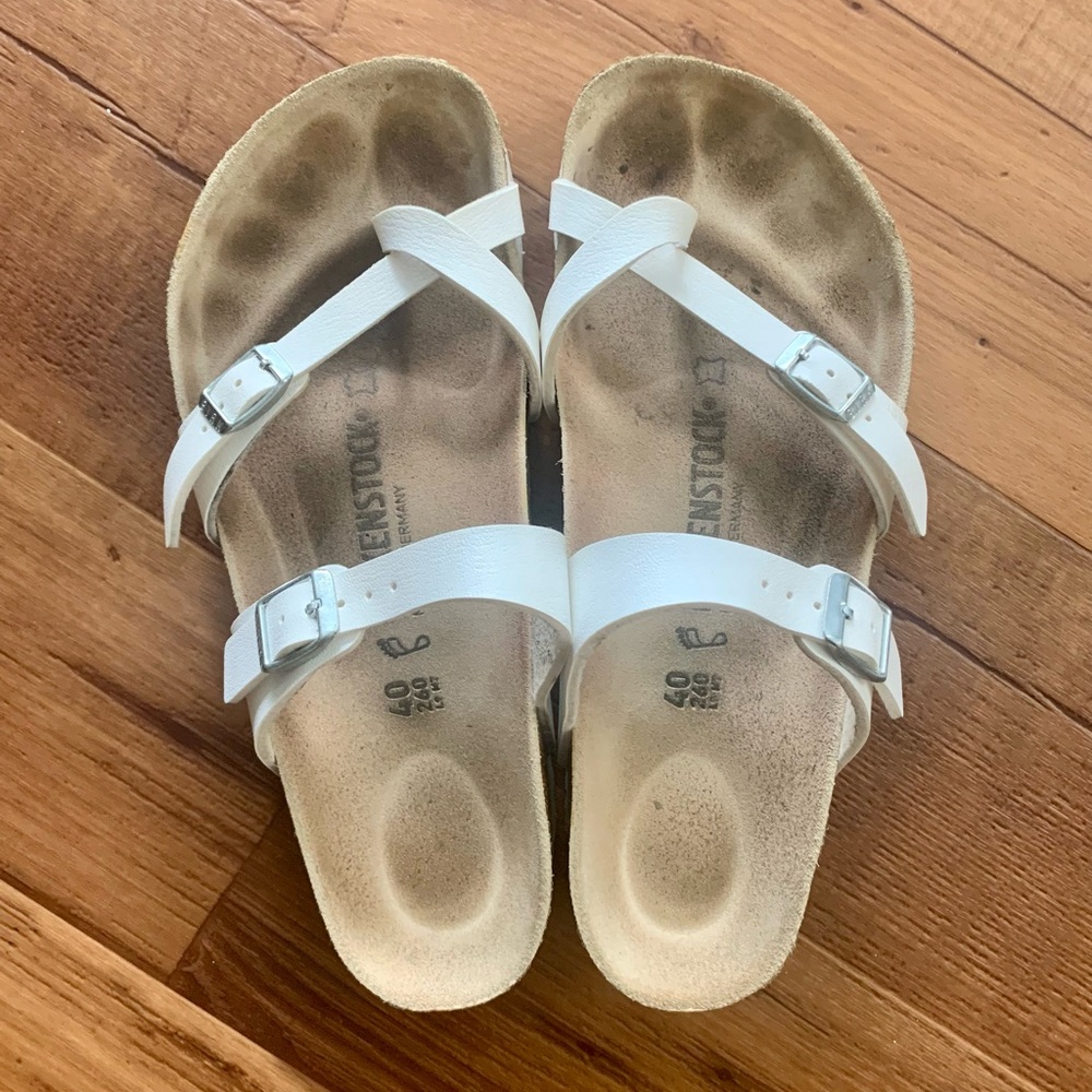 Women’s White Birkenstocks, Size 40